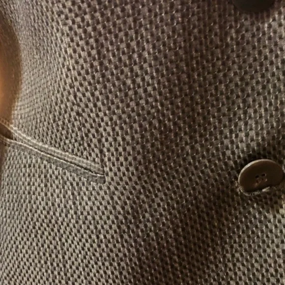 Armani Collezioni Brown basketweave Blazer. Made in Italy. Sz 8. - Picture 7 of 12